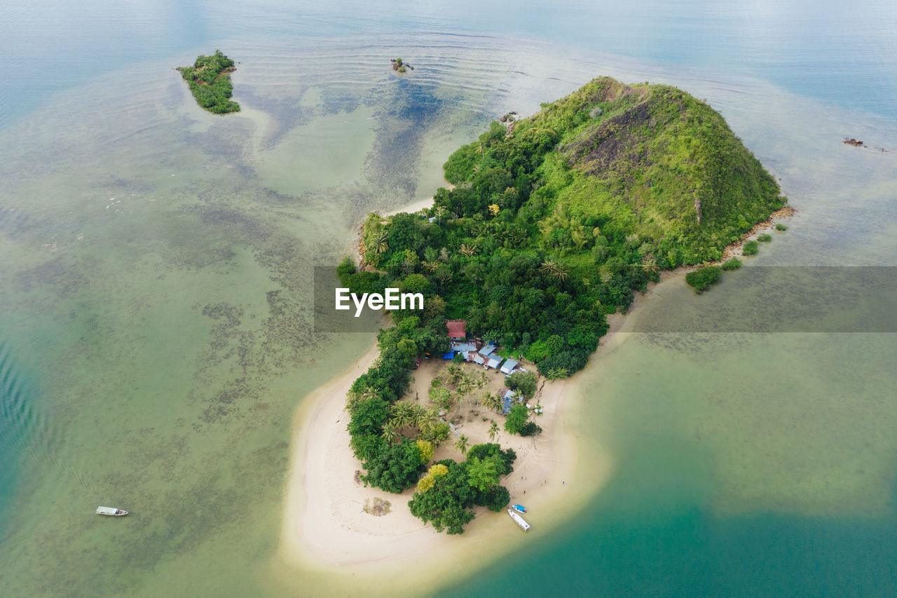 Aerial view of island in sumatera