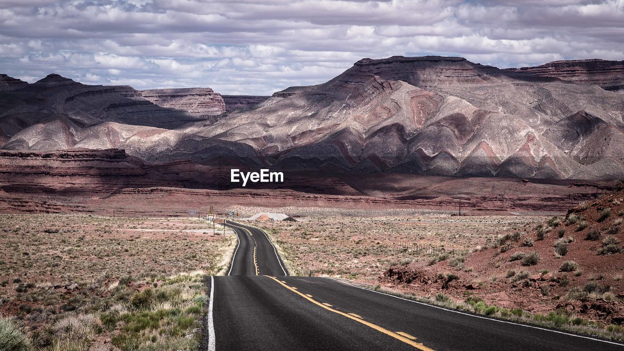 View of road through desert