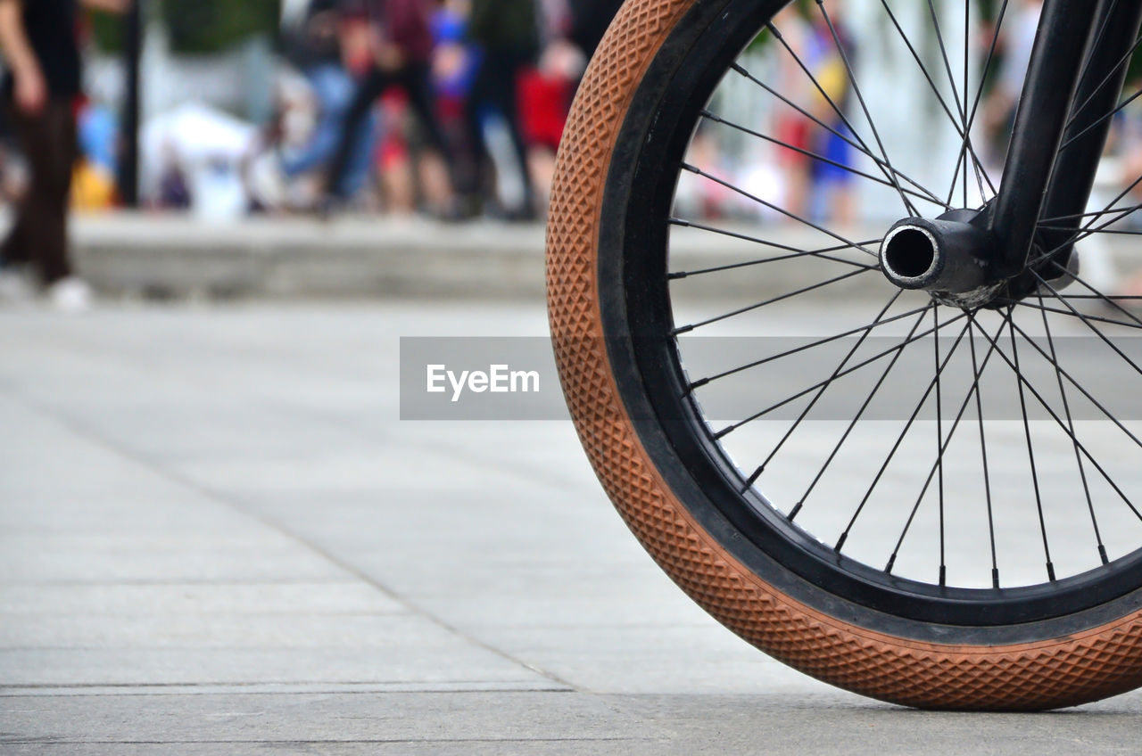 Close-up of bicycle spoke