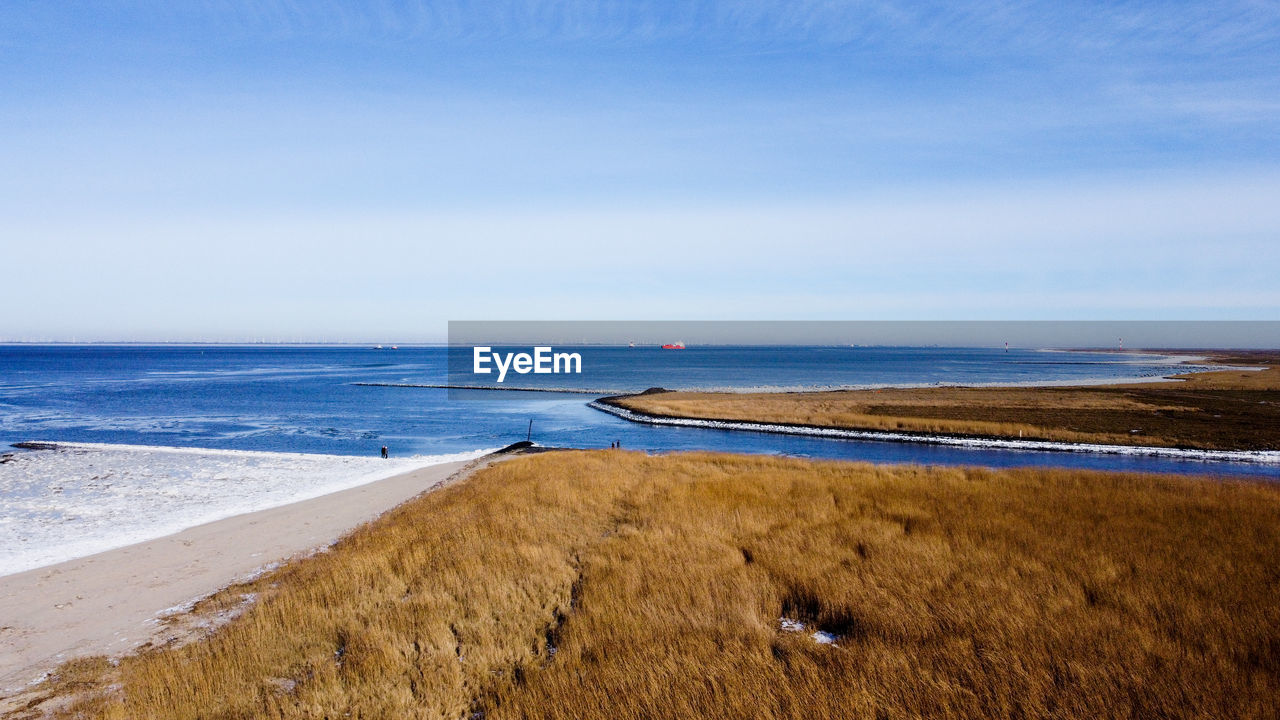 Scenic view of beach against sky