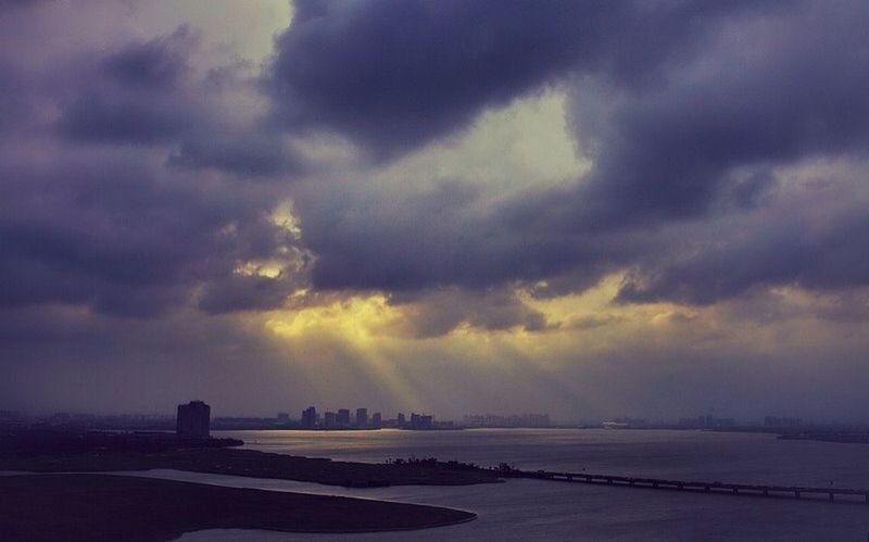 River against cloudy sky