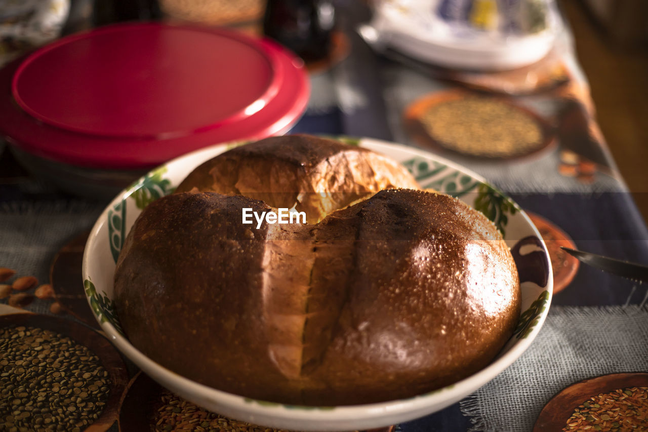 food and drink, food, baked, dish, freshness, no people, meal, indoors, healthy eating, sweet food, fast food, celebration, bread, dessert, bowl, table, tradition, close-up, kitchen utensil, focus on foreground, cake