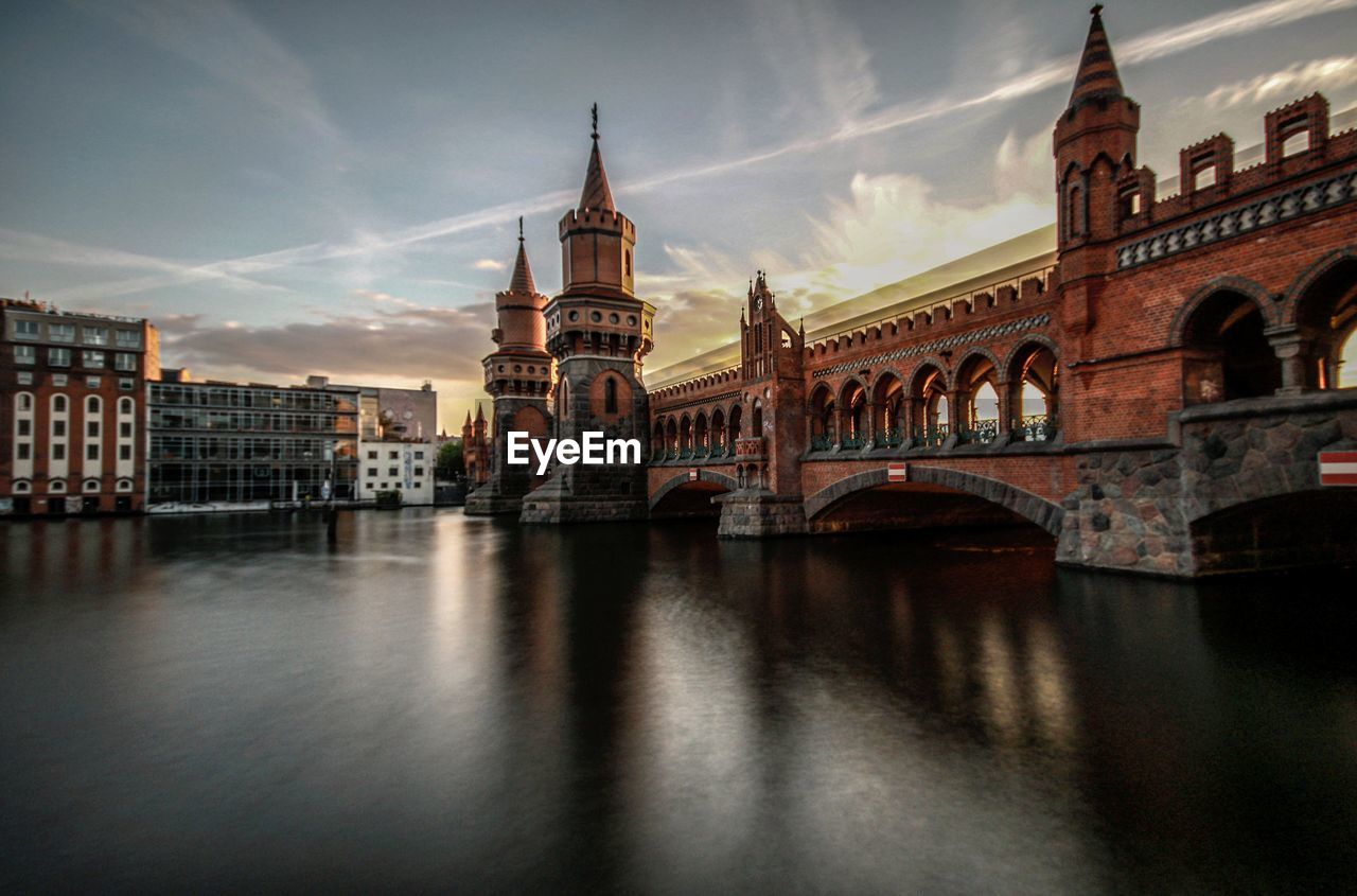 Bridge over river in city