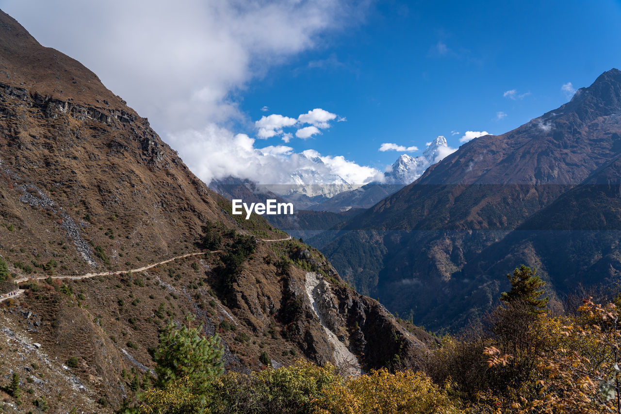 Scenic view of mountains against sky