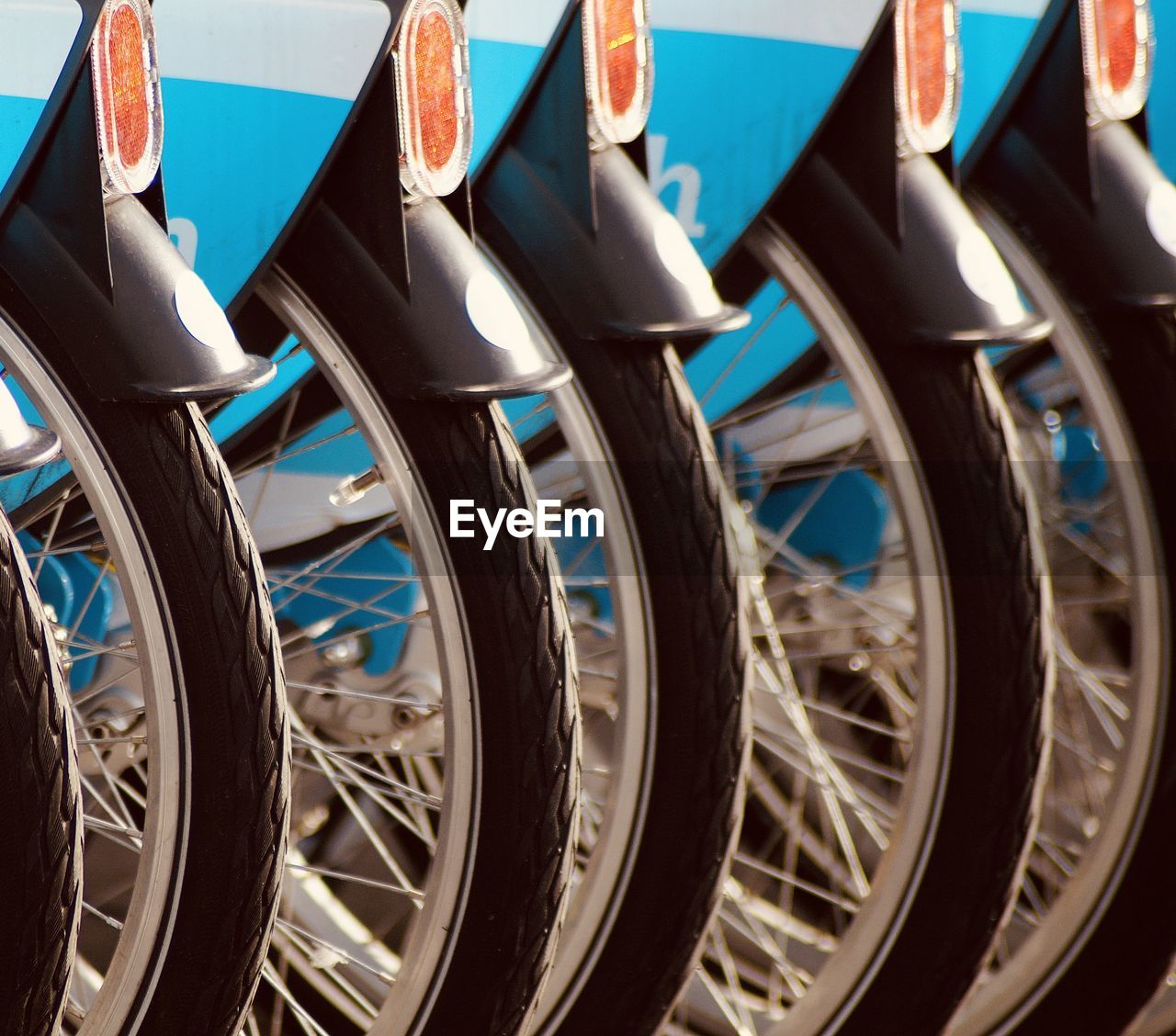 Close-up of bicycle tires