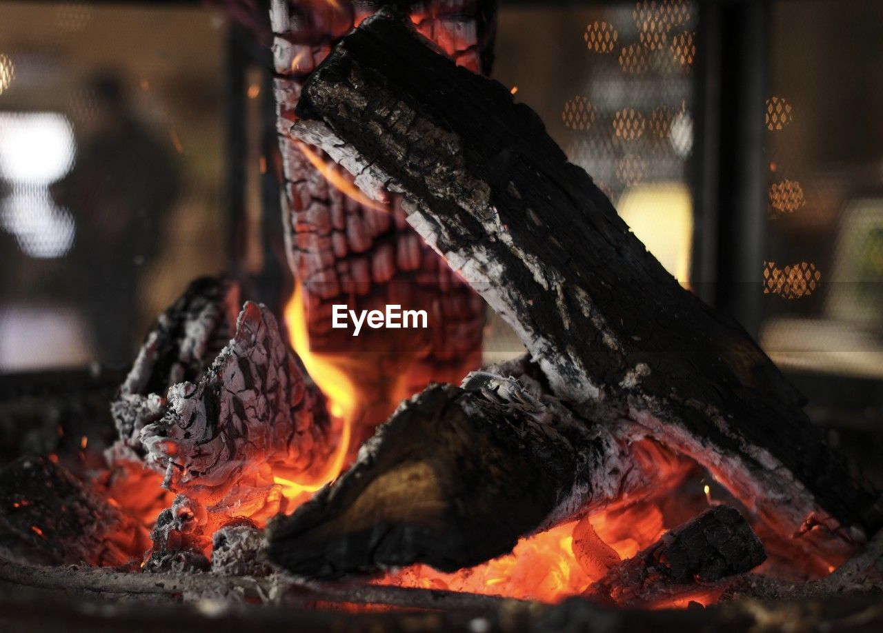 Fireplace close-up fire