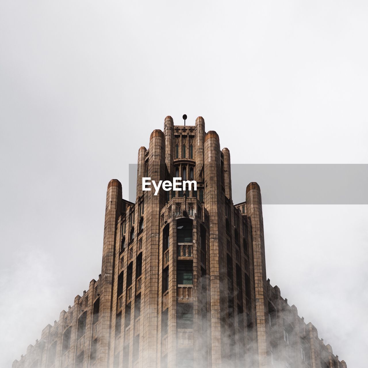 Low angle view of historic building against clear sky