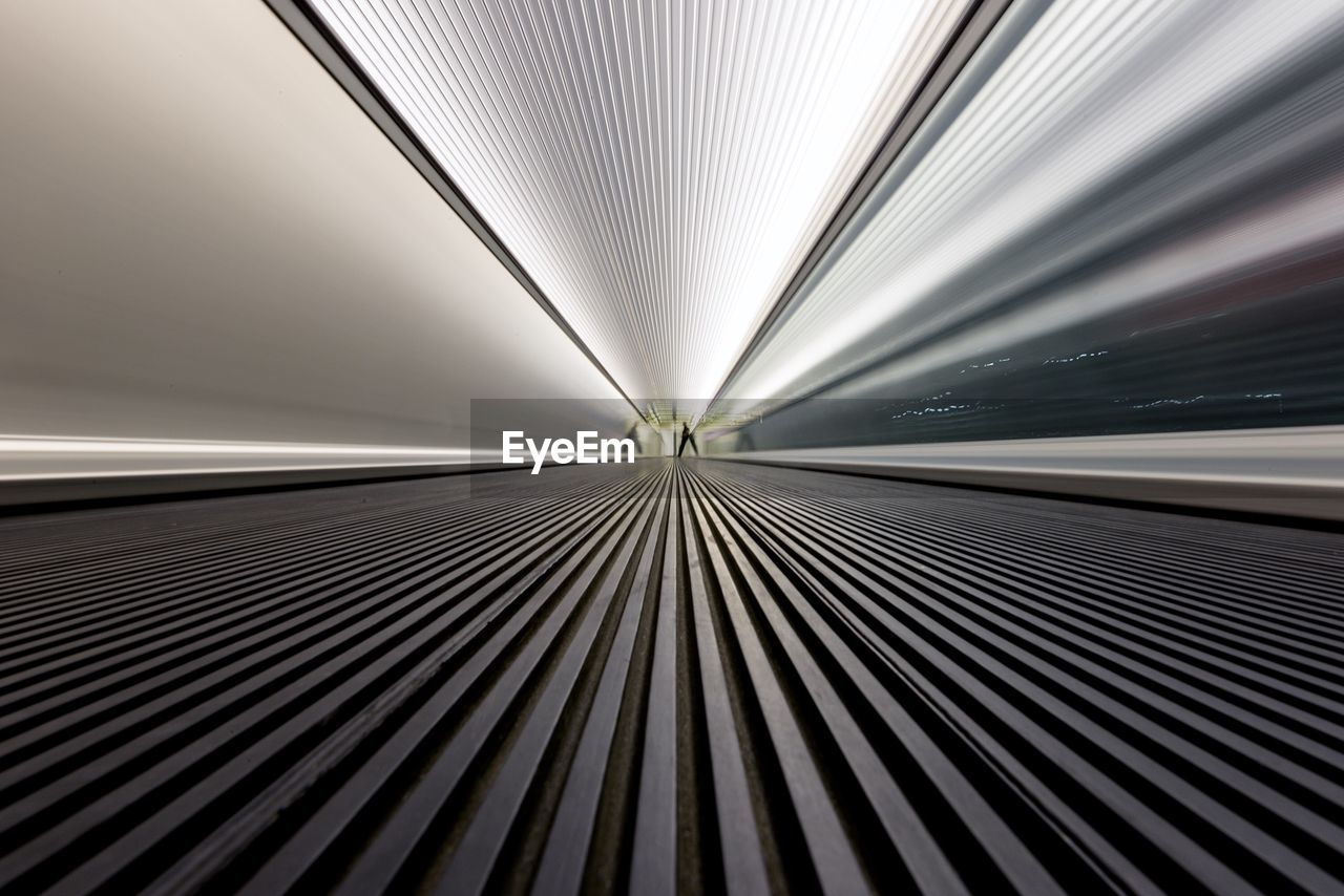 Empty moving walkway at airport