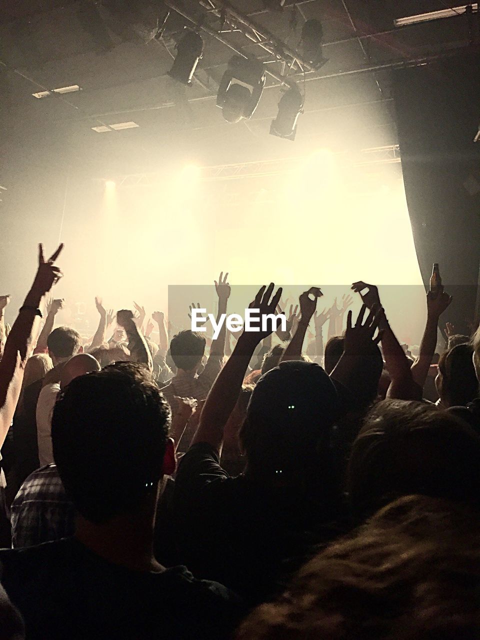 PEOPLE ENJOYING MUSIC CONCERT AT NIGHT