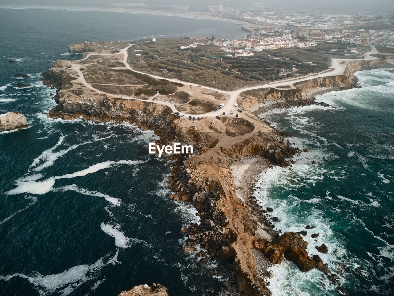 High angle view of beach