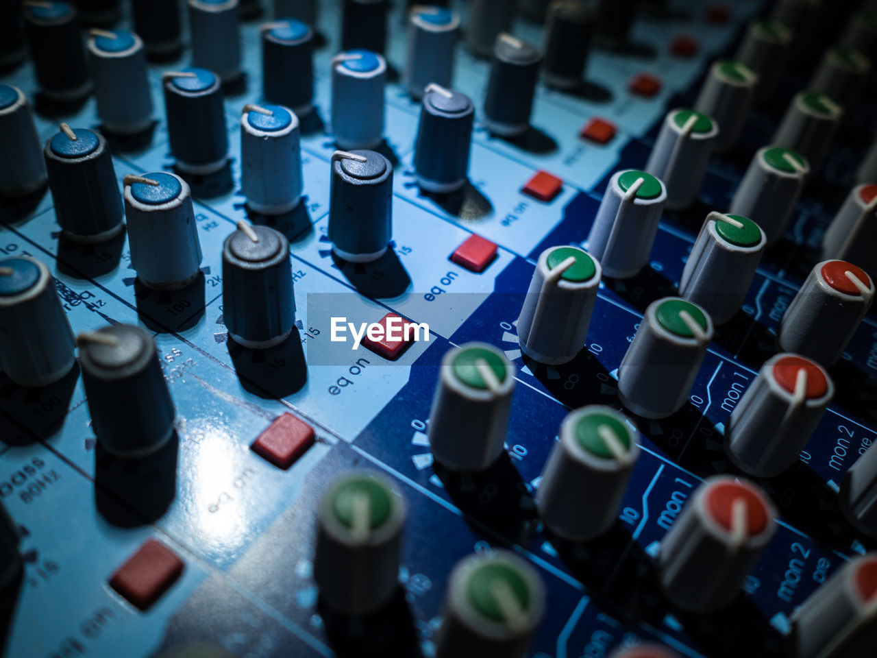 Full frame shot of sound mixer at recording studio