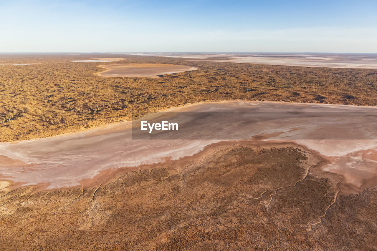 Australia, northern territory, aerial view of lake amadeus in uluru-kata tjuta national park