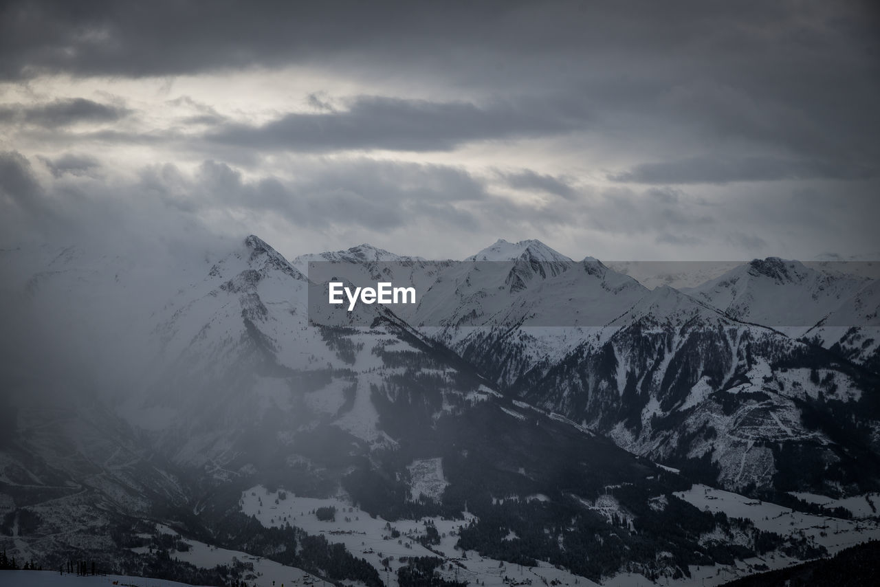 SNOW COVERED MOUNTAIN AGAINST SKY