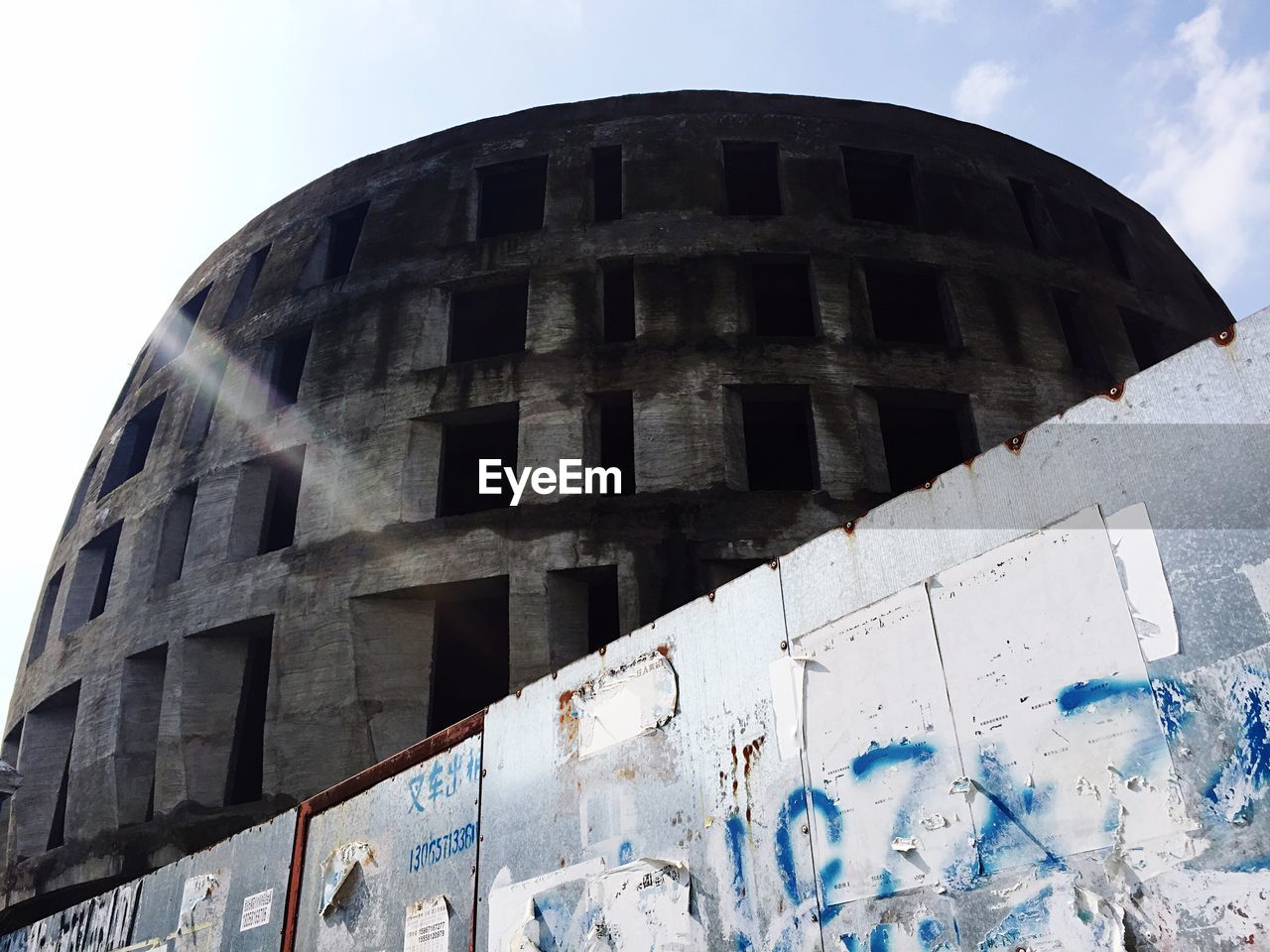 Low angle view of abandoned building