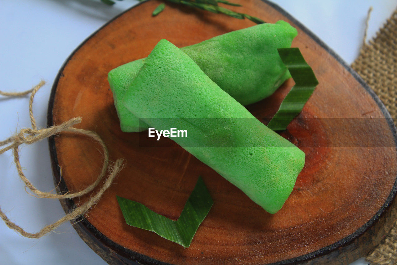 high angle view of food on table