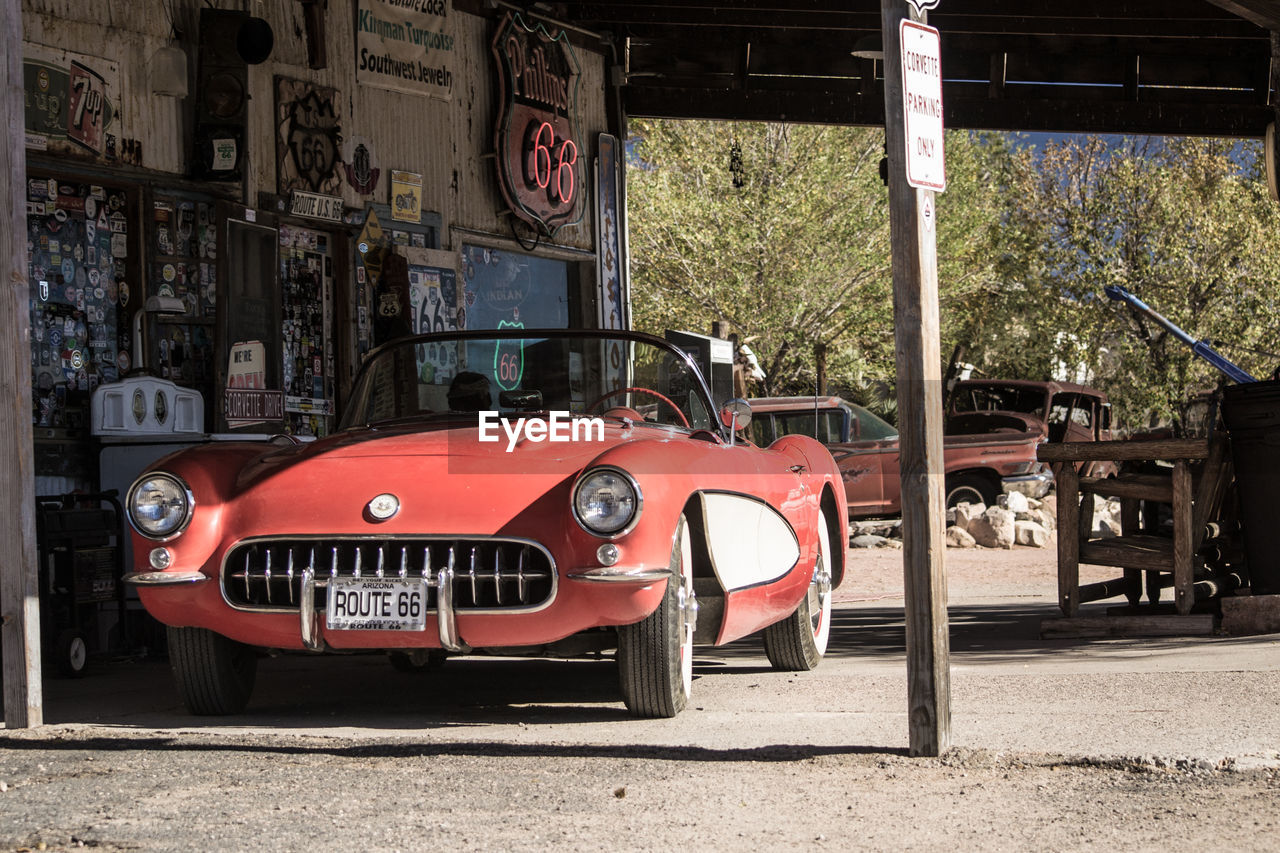 VINTAGE CAR IN CITY DURING AUTUMN