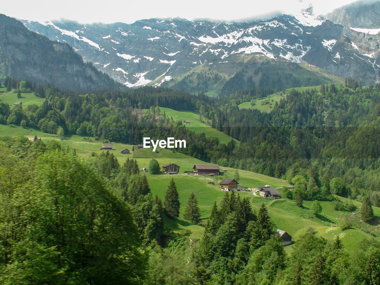 Scenic view of landscape and mountains