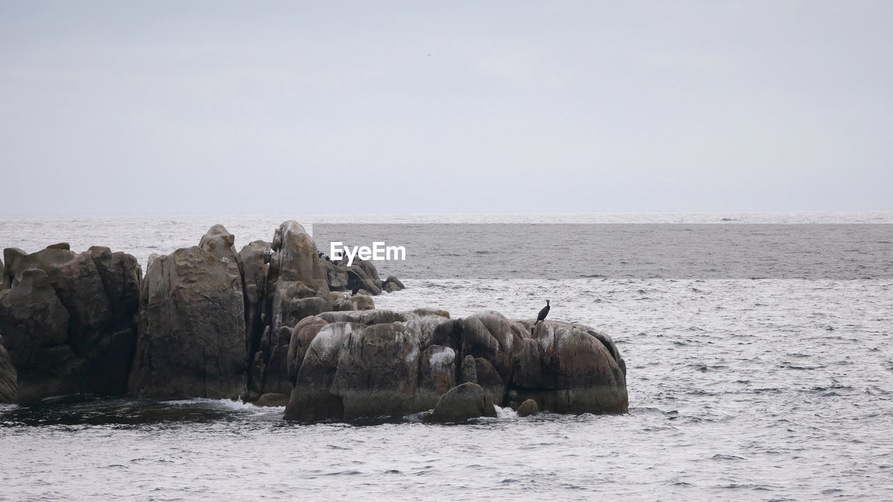 SCENIC VIEW OF ROCKS IN SEA AGAINST SKY