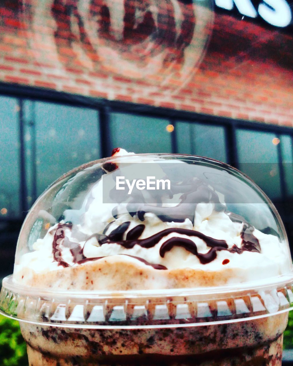 Close-up of cream and chocolate