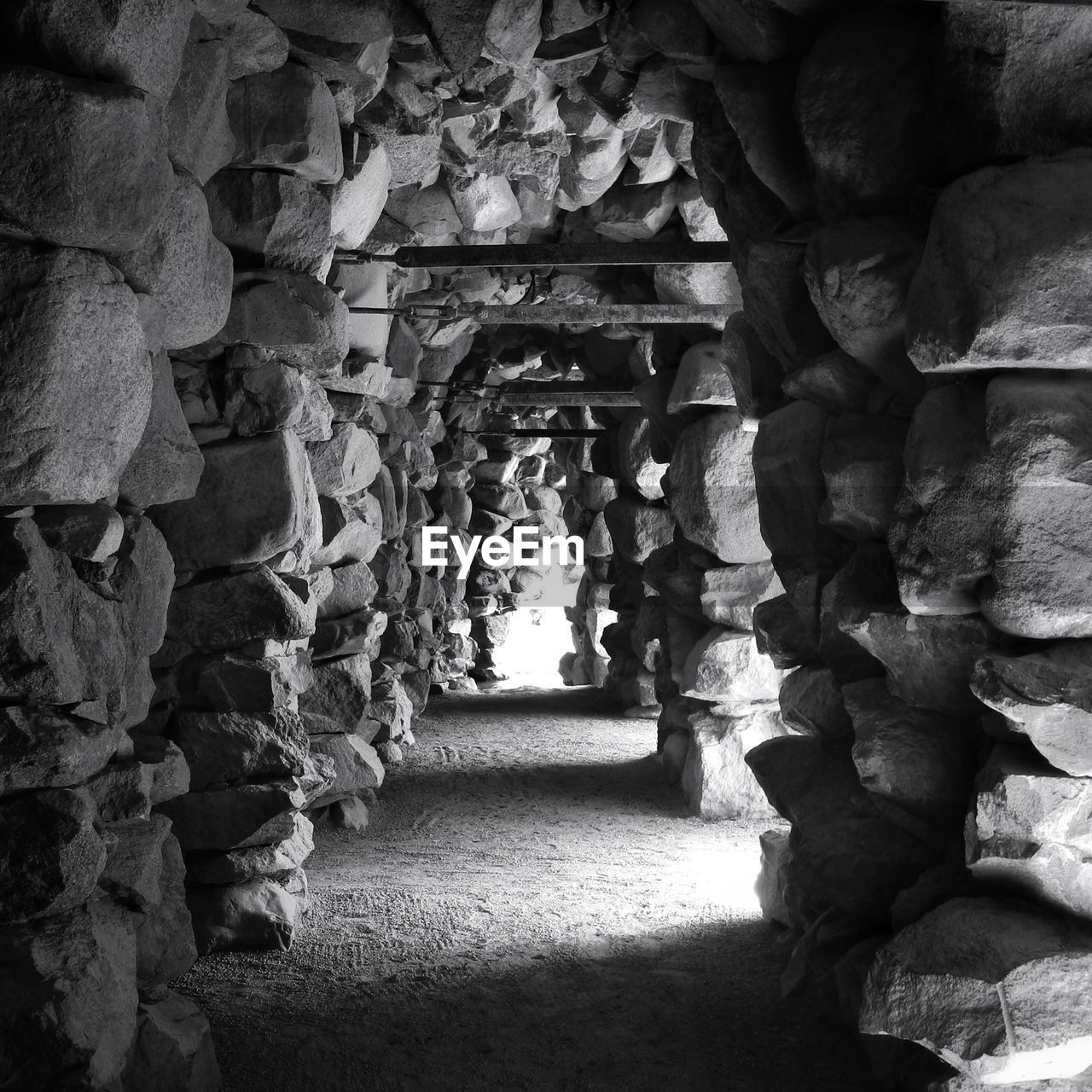 View of rocks in cave