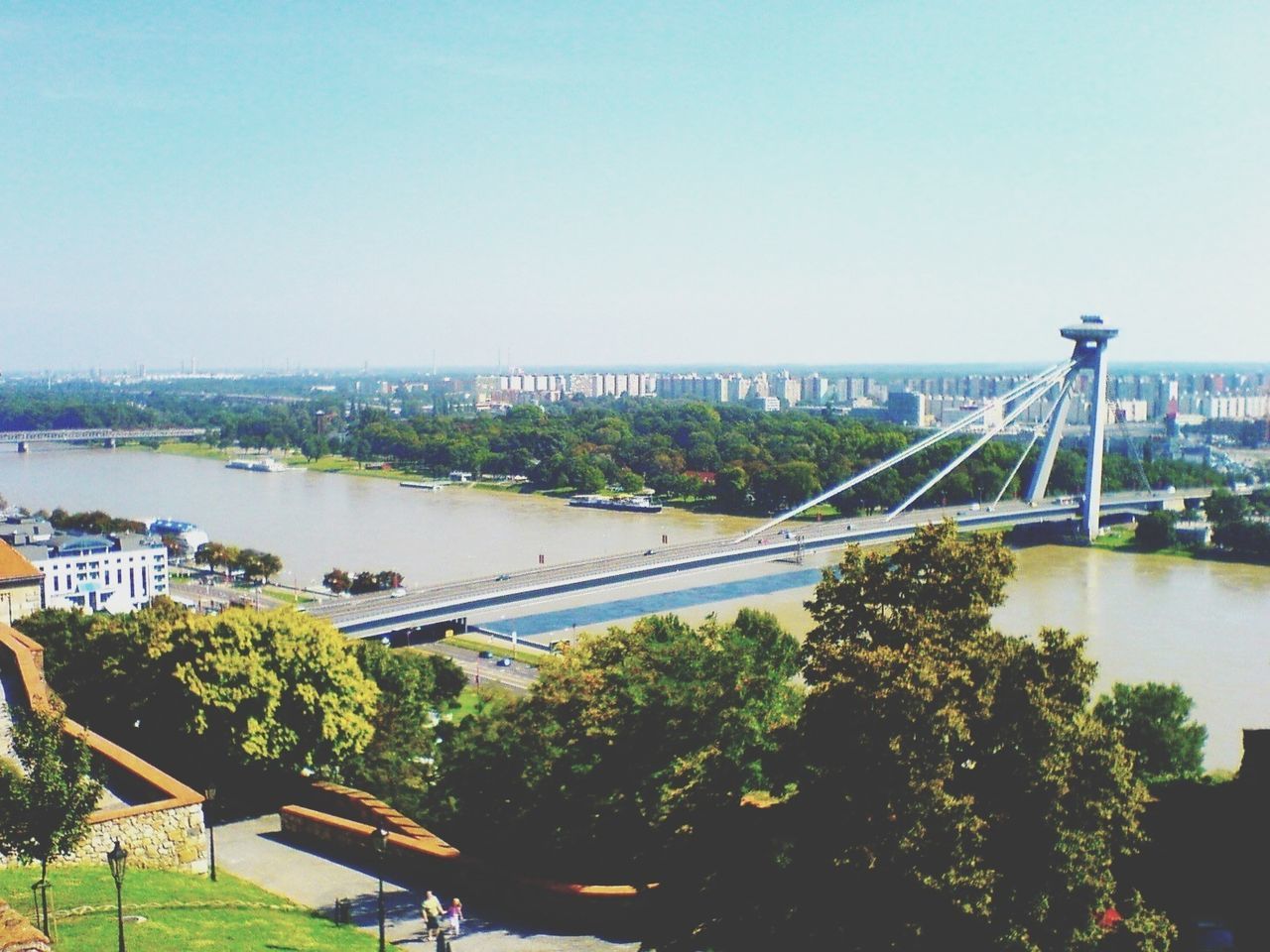 Ufo bridge over the danube river