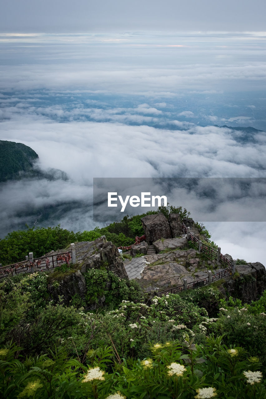 high angle view of landscape against sky
