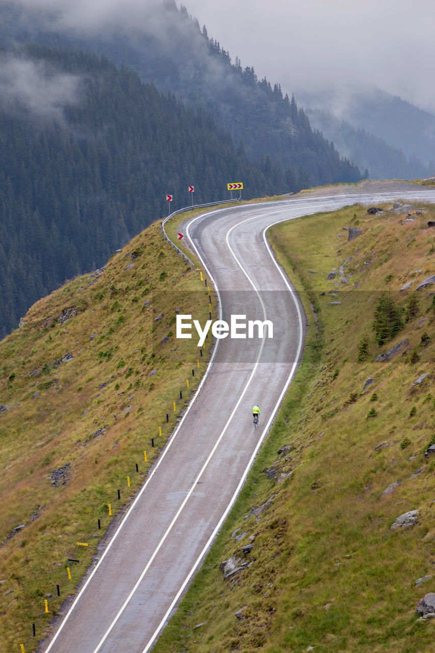 High angle view of road on mountain