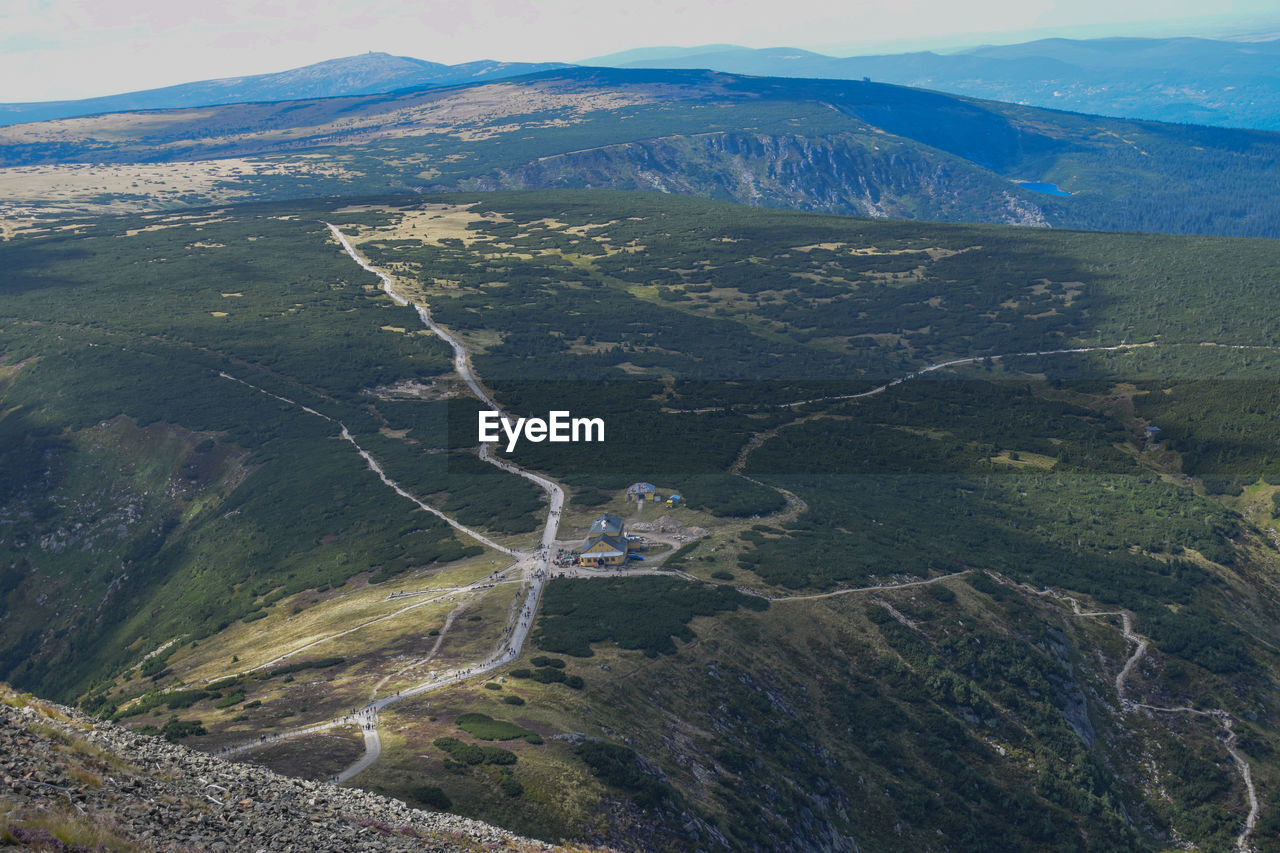 High angle view of land