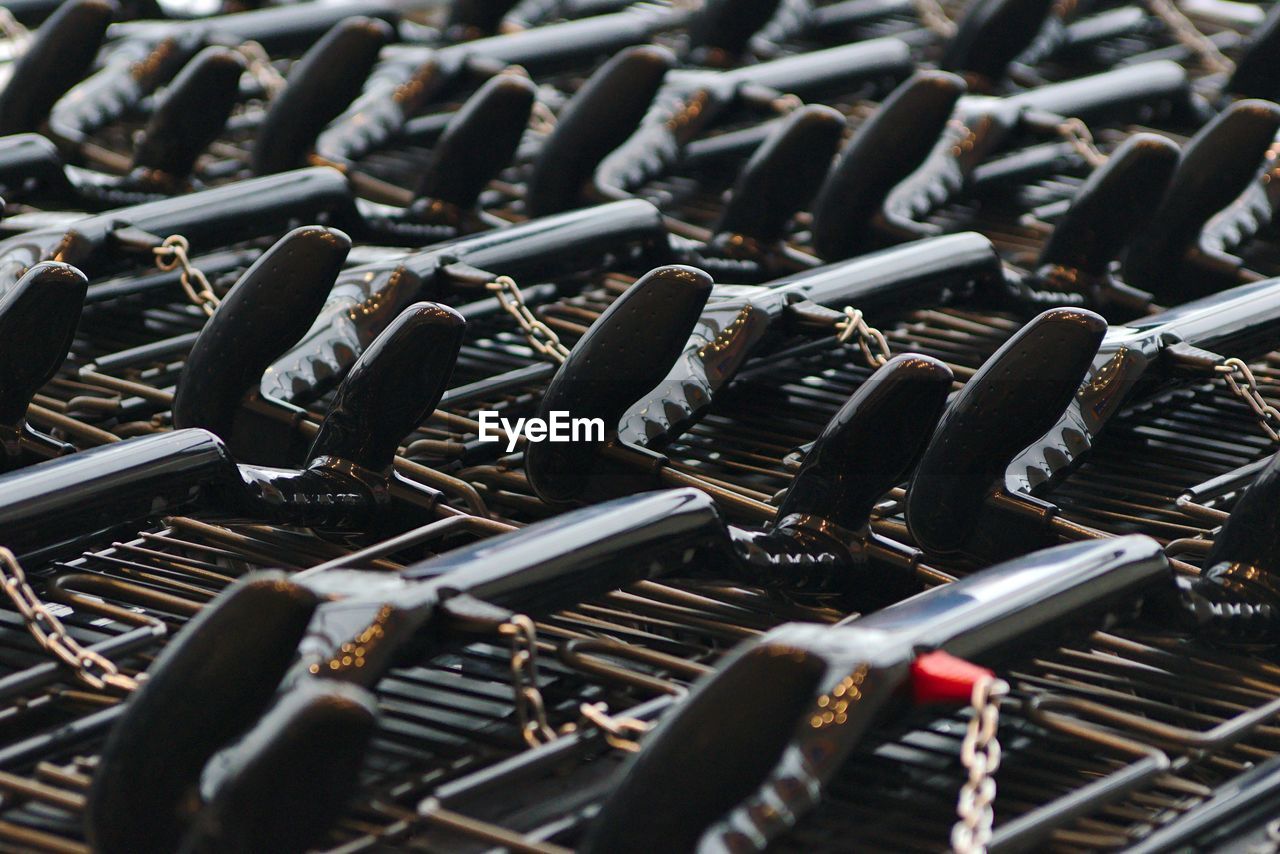 Full frame shot of shopping carts