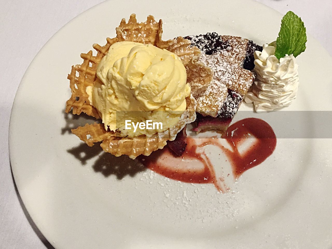 Close-up of ice cream served in plate