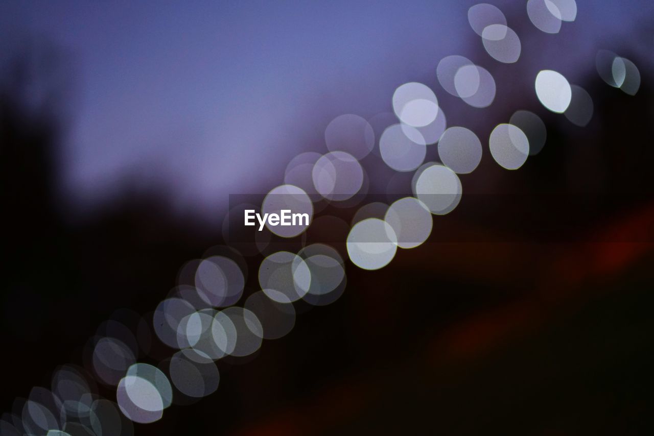 Defocused image of lights