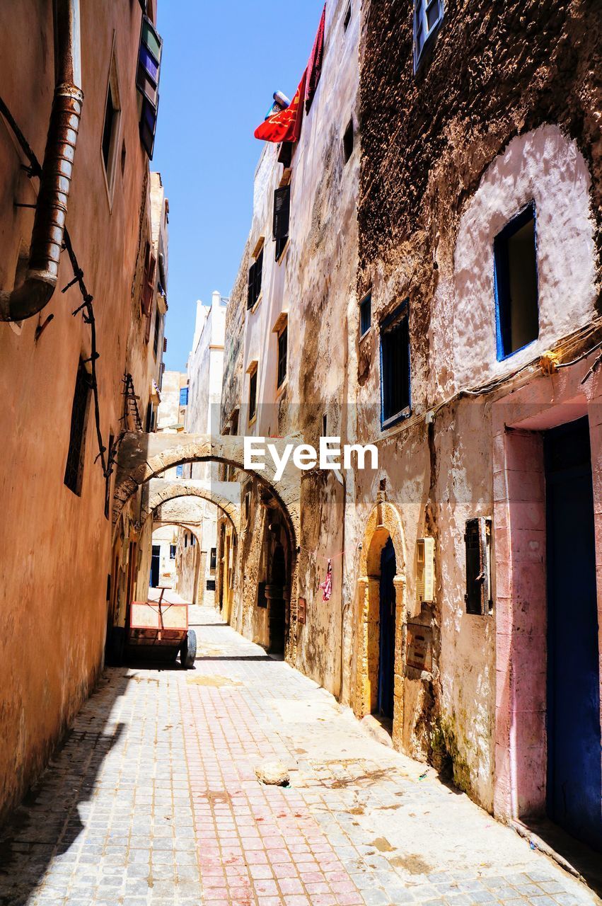 Narrow alley amidst buildings in city