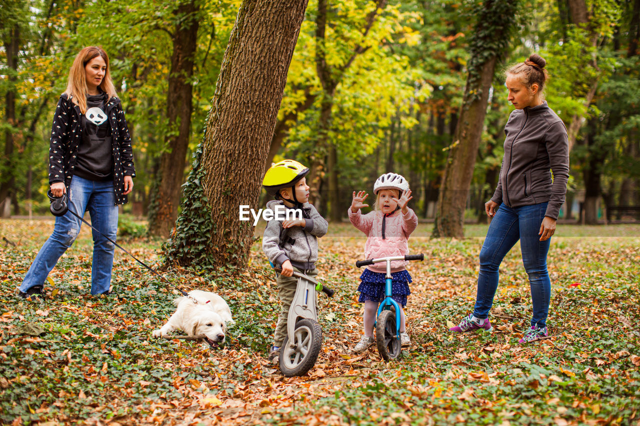 Mothers with kids at park