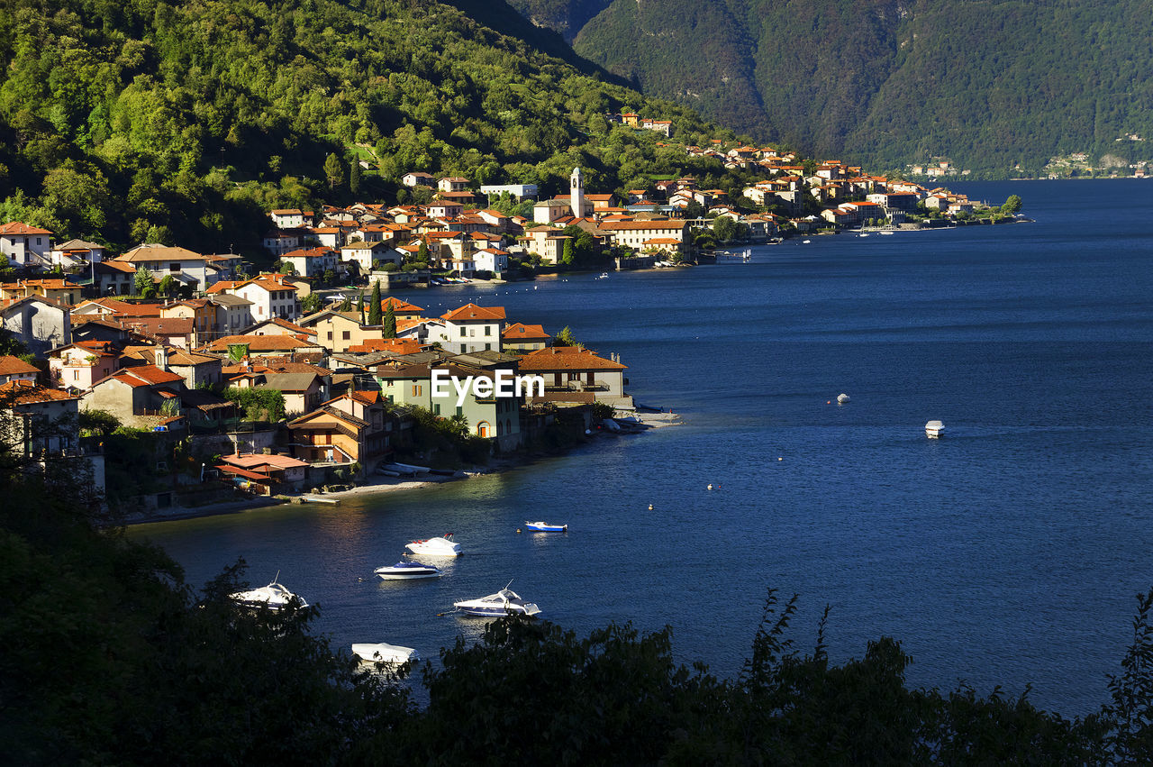 Built structures by the lake