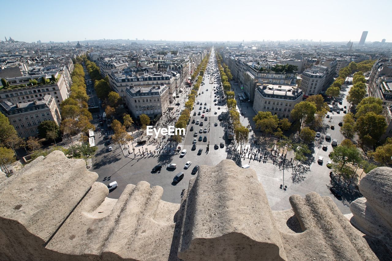 High angle view of city