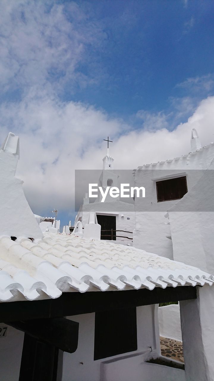 Panoramic view of white building against sky