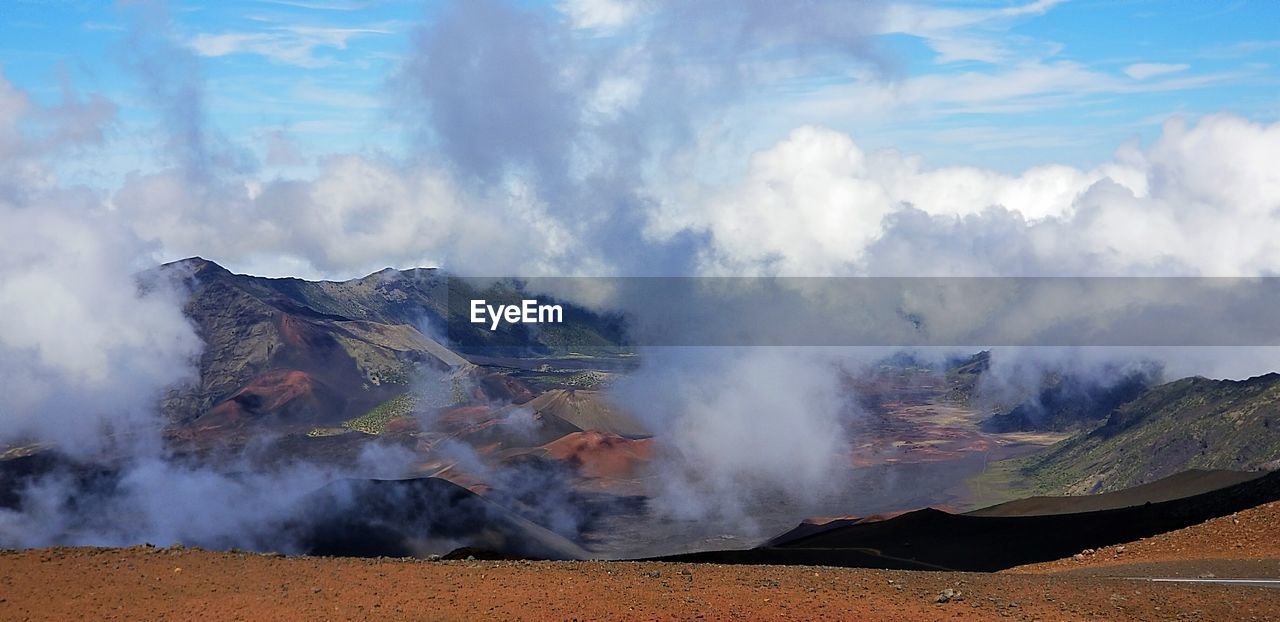 PANORAMIC VIEW OF VOLCANIC LANDSCAPE