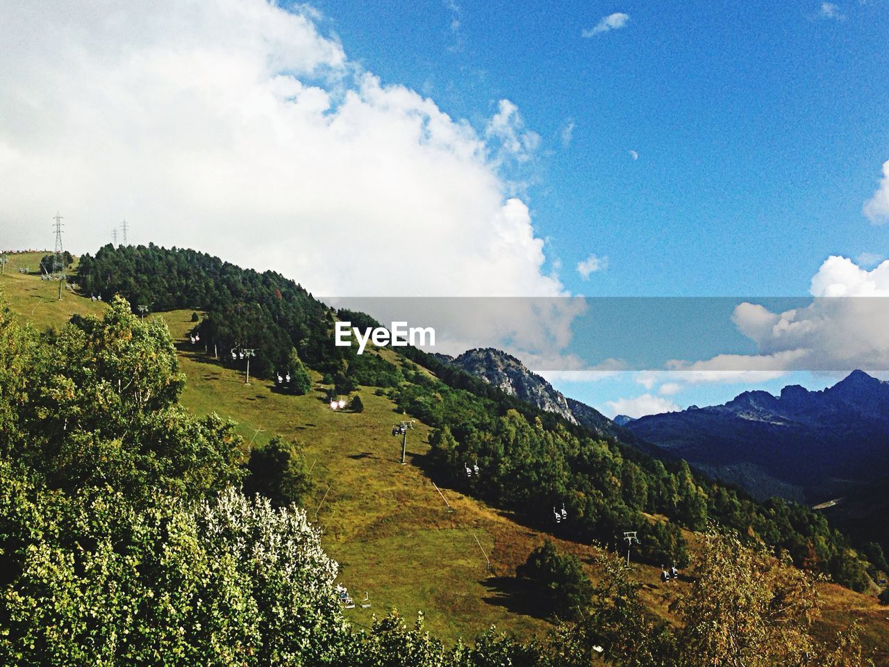 Scenic view of mountain against cloudy sky