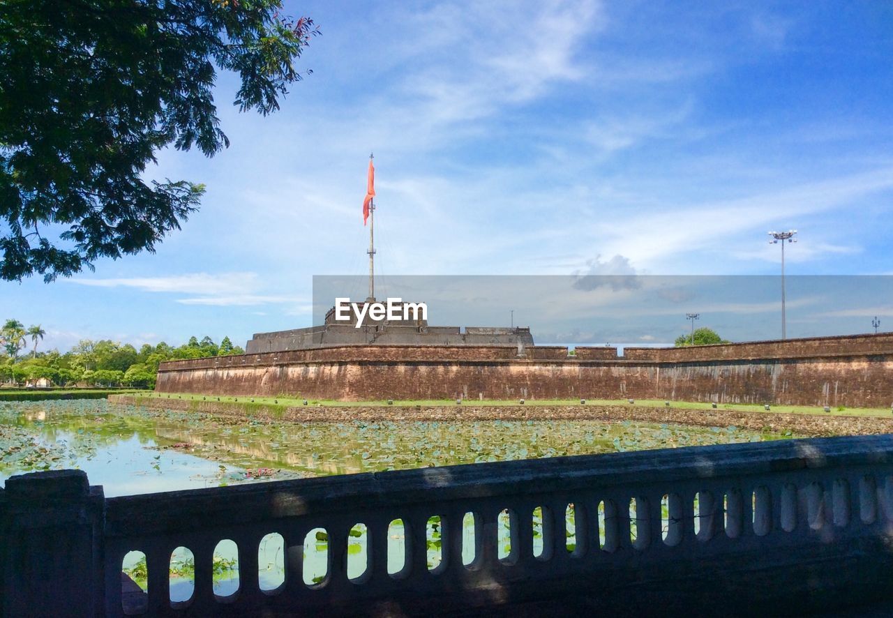 Fort by pond