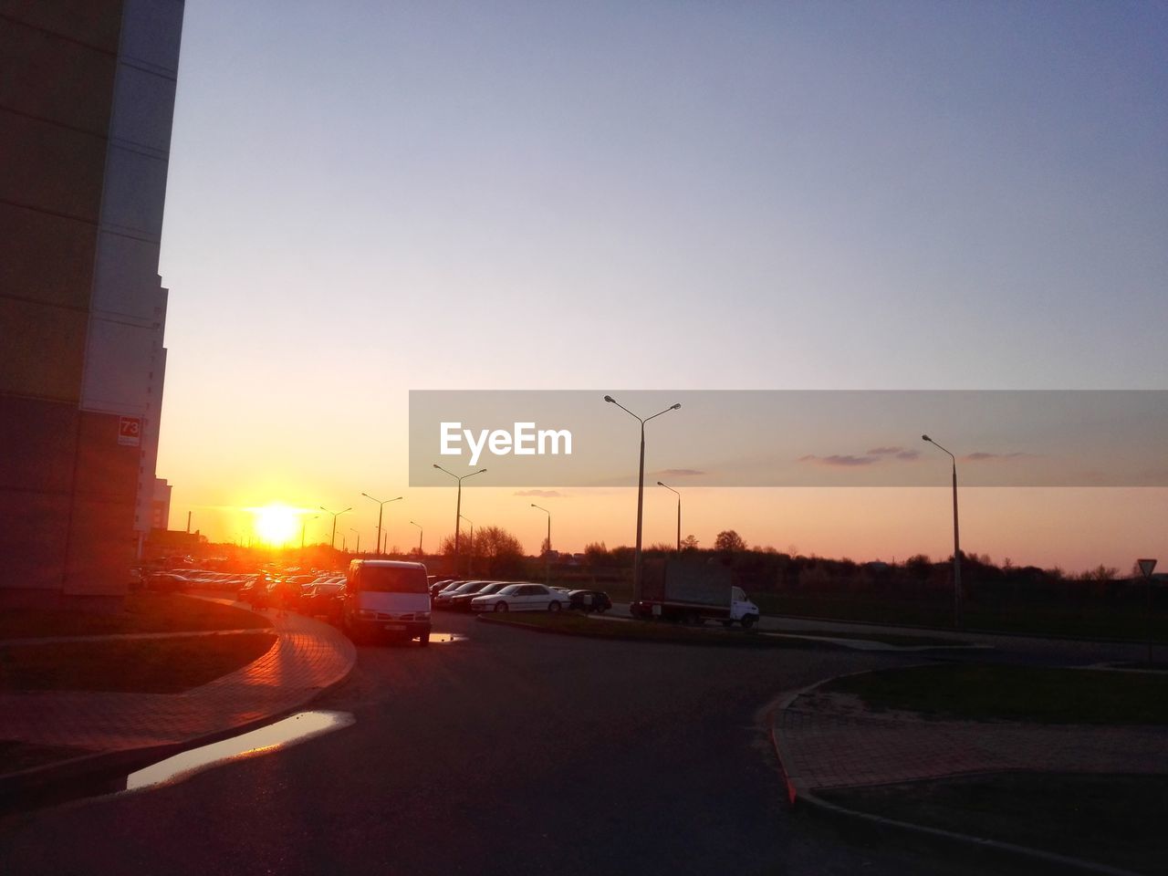 VIEW OF ROAD AT SUNSET