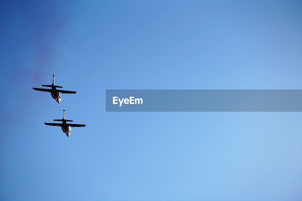 Two fighter planes flying in clear sky