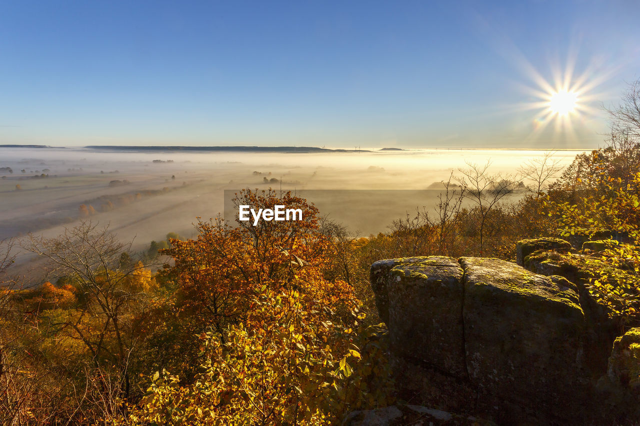 Scenic view of landscape against sky during sunset