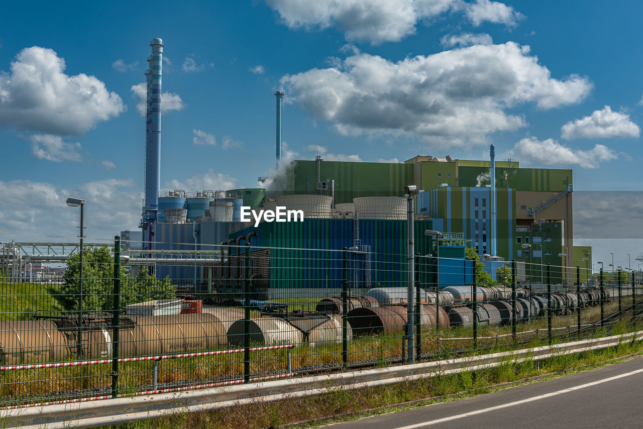 Industrial waste incinerator in an industrial park frankfurt-höchst