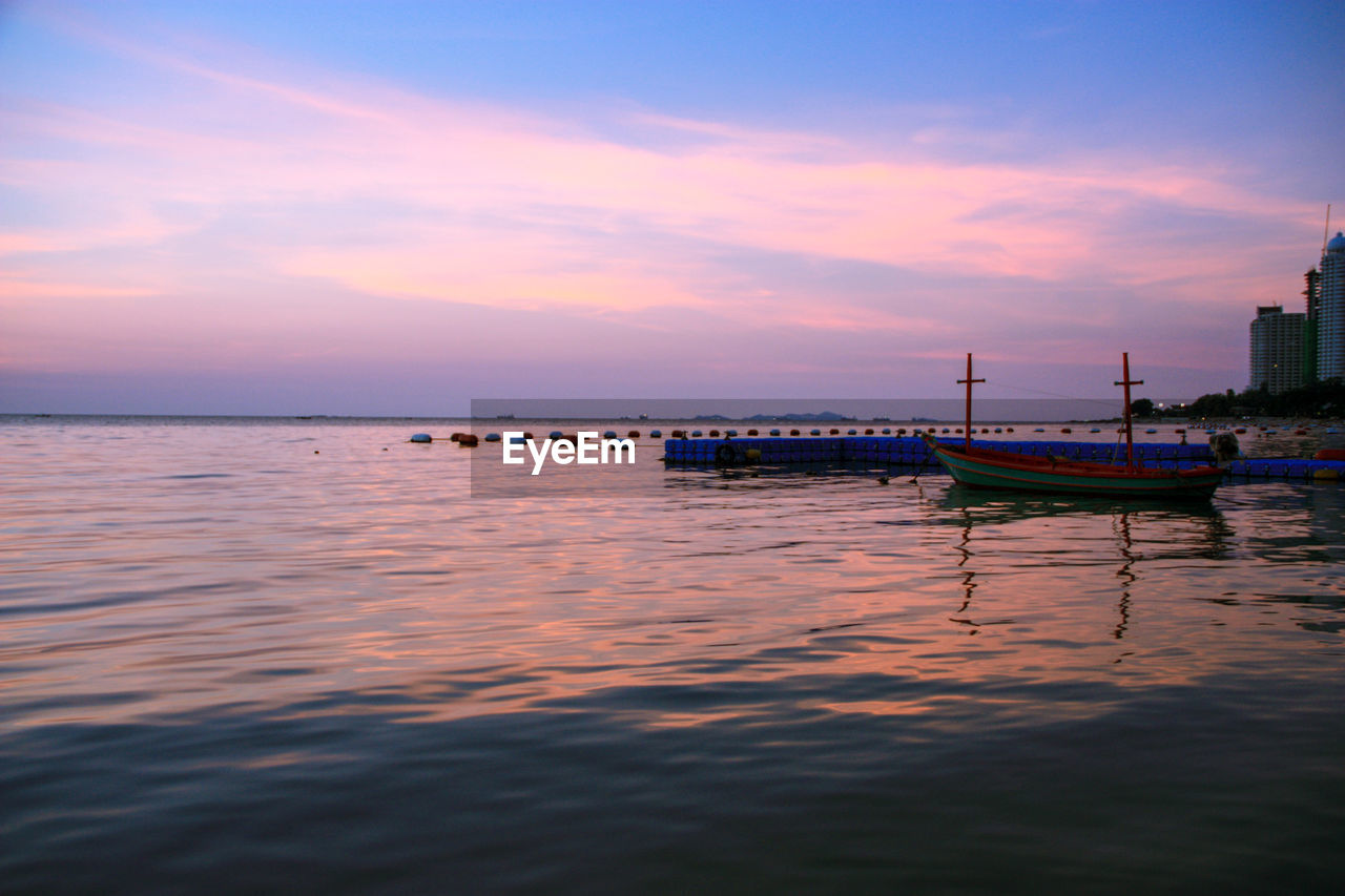 SCENIC VIEW OF SEA DURING SUNSET