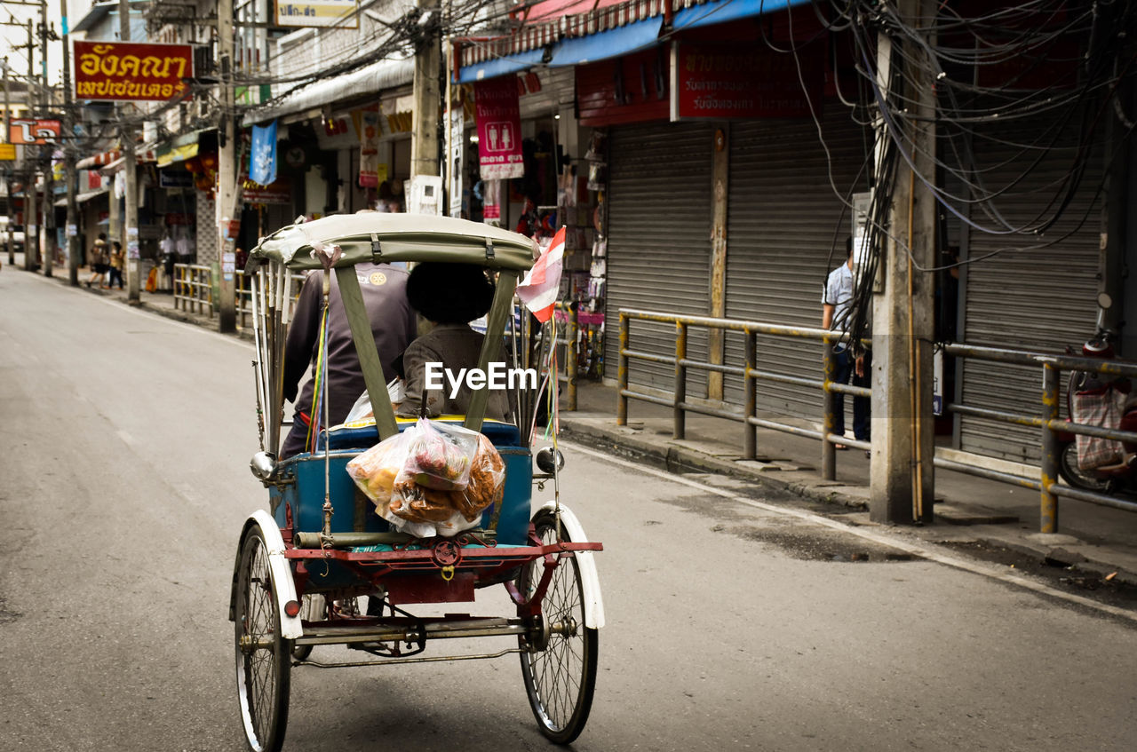 Man cycling on street