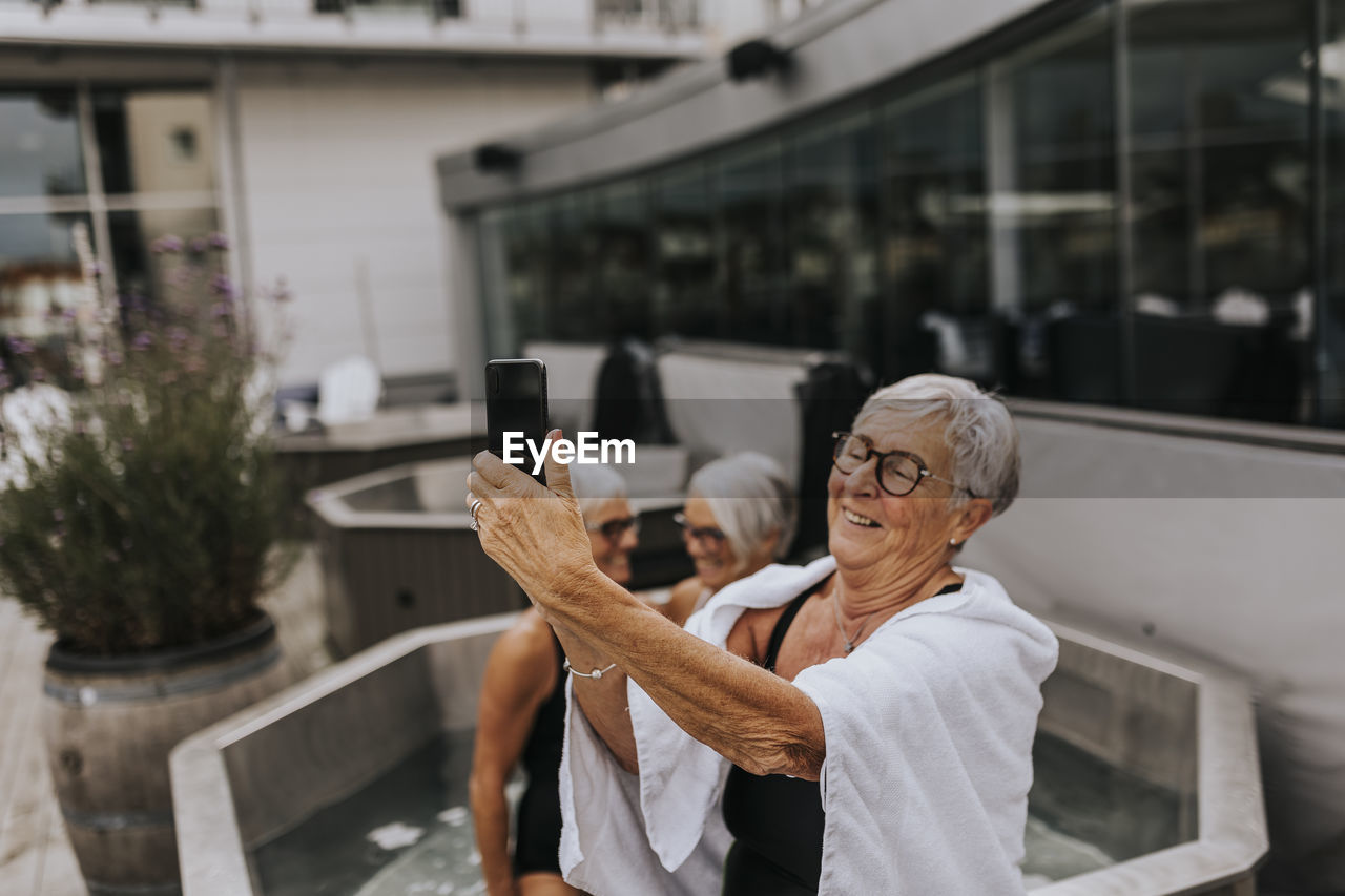 Smiling woman in spa