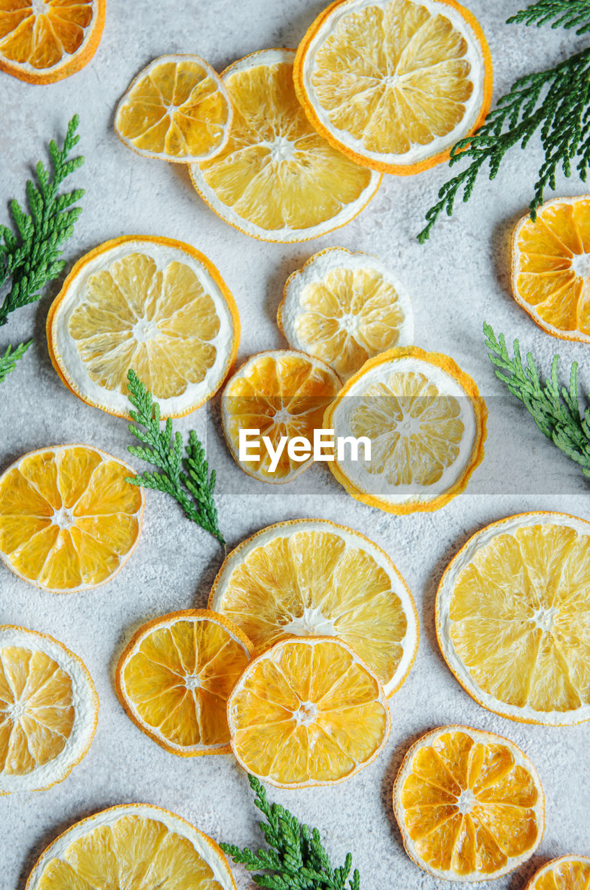 Natural dried oranges background