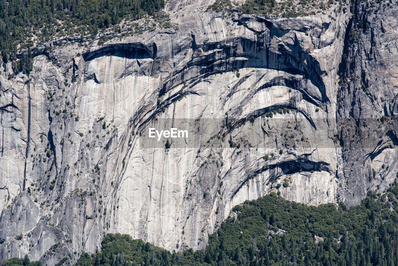 GRAFFITI ON ROCK FORMATION ON LANDSCAPE