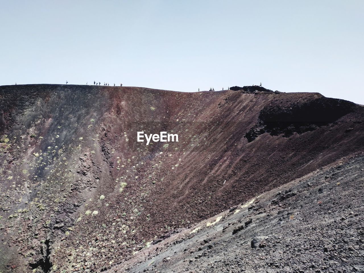 Scenic view of mountain against clear sky