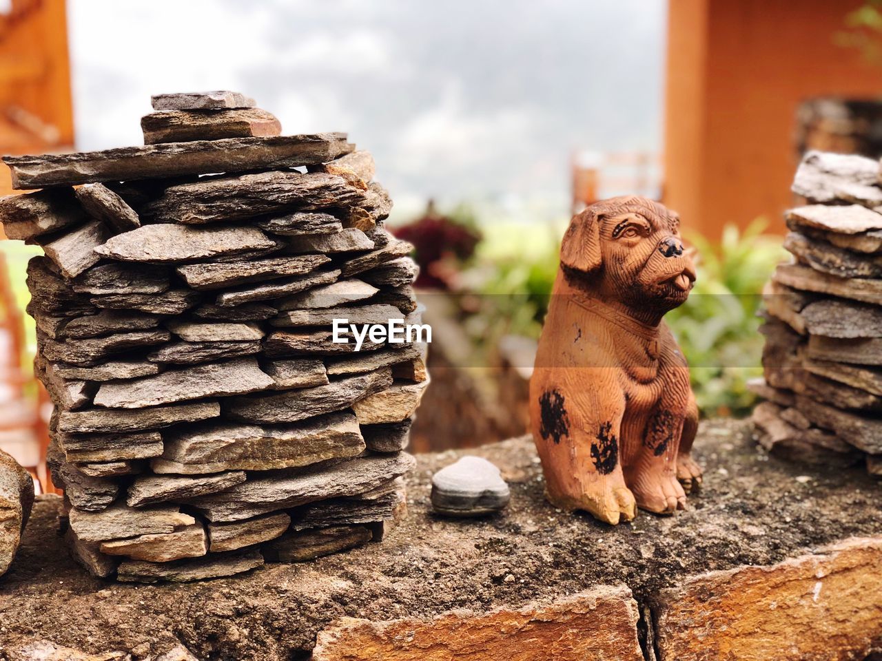 CLOSE-UP OF A STACK OF A DOG